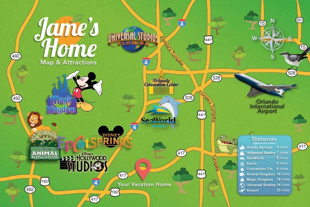 F - New 4 Bedroom Home - 5 Miles to Disney - Free Water Park - Private Pool